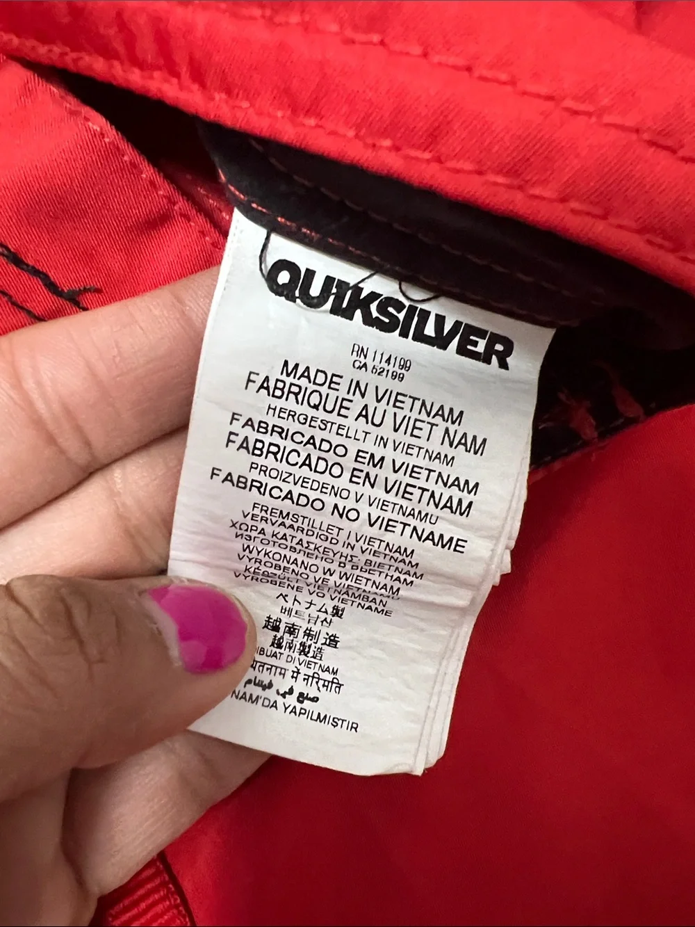 Quicksilver men’s swim trunks / red / Size 36